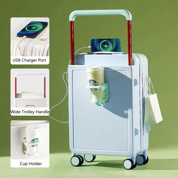 Latest design Wide trolley luggage with mute universal wheels - Image 4