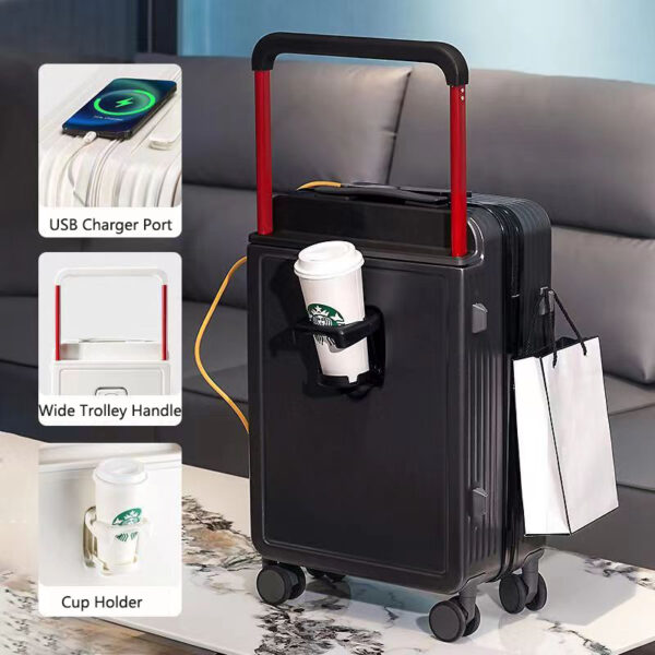 Latest design Wide trolley luggage with mute universal wheels - Image 3