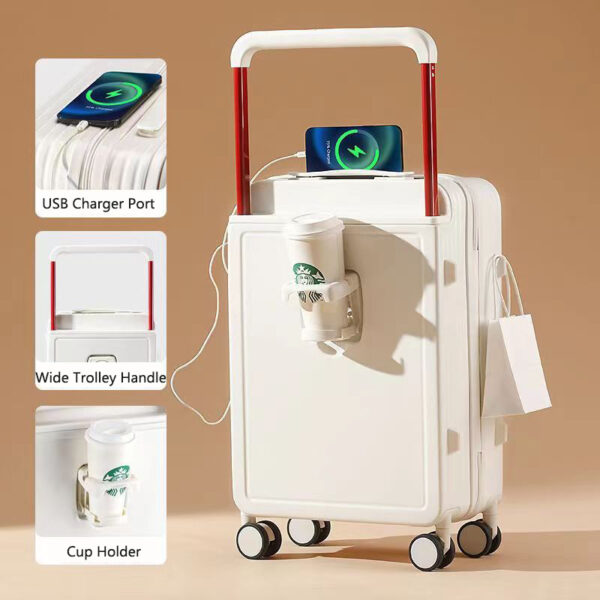 Latest design Wide trolley luggage with mute universal wheels - Image 2
