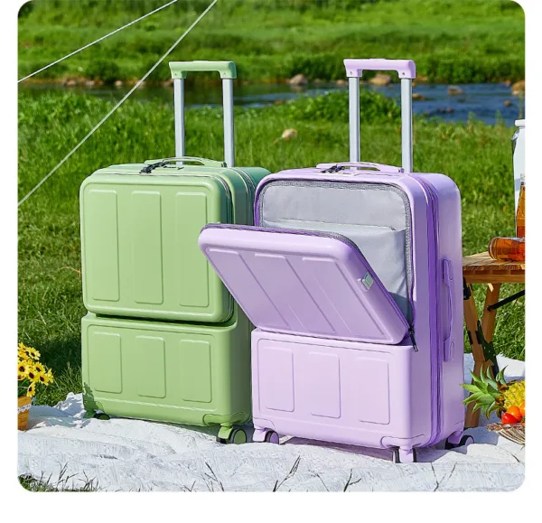 Front Opening Multi-Functional ABS PC Luggage Suitcase Wholesale Travel Trolley Case