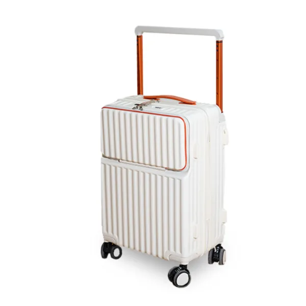 New Style Wide Trolley Business Trolley Luggage Front Laptop Pocket Suitcase - Image 2