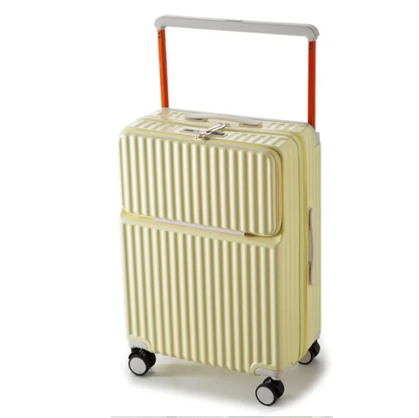 New Style Wide Trolley Business Trolley Luggage Front Laptop Pocket Suitcase - Image 3