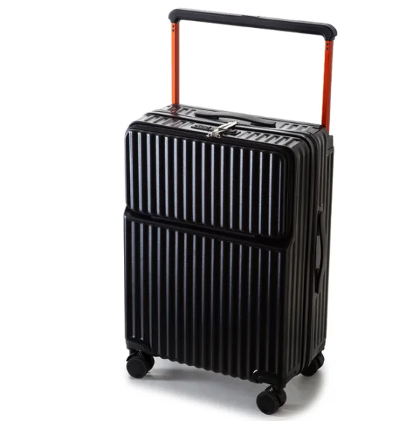 New Style Wide Trolley Business Trolley Luggage Front Laptop Pocket Suitcase - Image 4