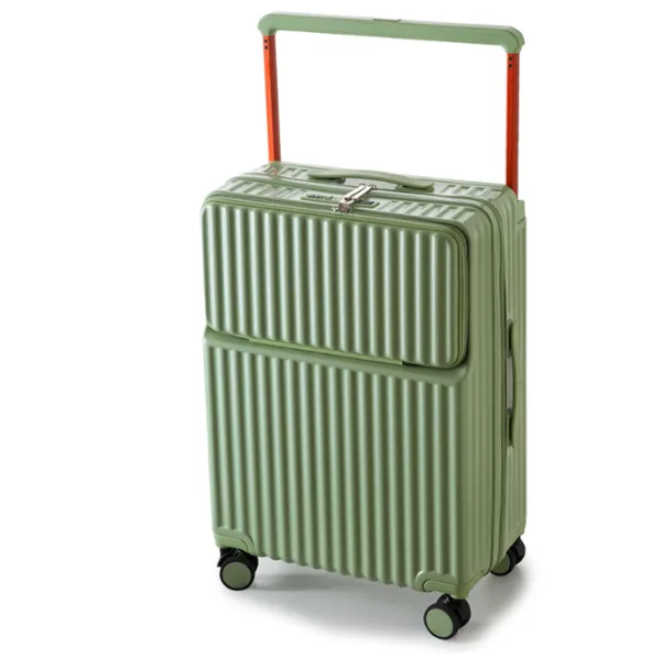 New Style Wide Trolley Business Trolley Luggage Front Laptop Pocket Suitcase - Image 5