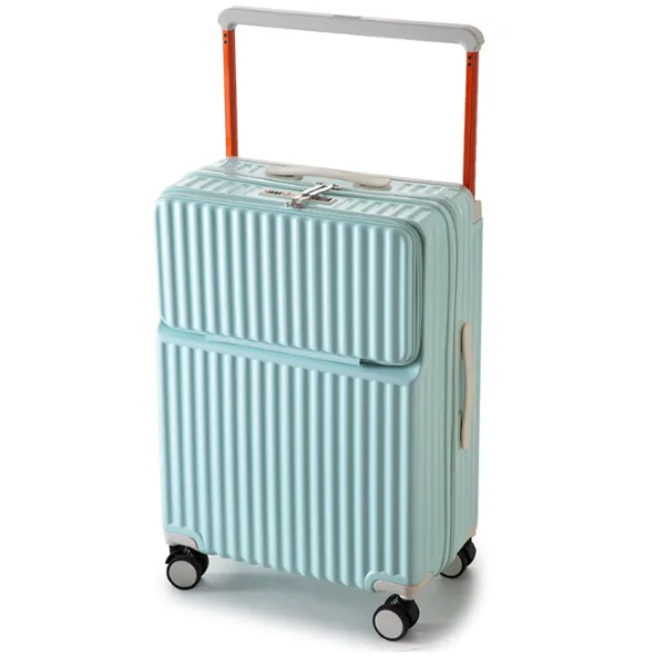 New Style Wide Trolley Business Trolley Luggage Front Laptop Pocket Suitcase - Image 6