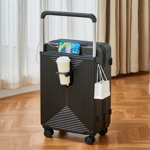 Wholesale Wide Trolley Luggage Zipper Password Lock Mute Universal Wheel Suitcase Set - Image 3