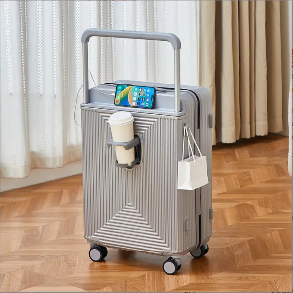 Wholesale Wide Trolley Luggage Zipper Password Lock Mute Universal Wheel Suitcase Set - Image 6