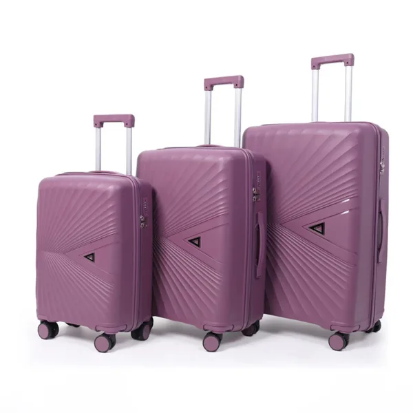 PP Trolley Luggage Zipper Password Lock Waterproof Hard Shell Carry On Suitcase Set - Image 2