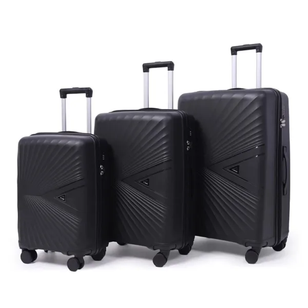 PP Trolley Luggage Zipper Password Lock Waterproof Hard Shell Carry On Suitcase Set - Image 3