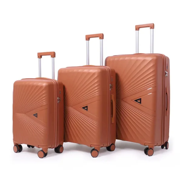 PP Trolley Luggage Zipper Password Lock Waterproof Hard Shell Carry On Suitcase Set - Image 4