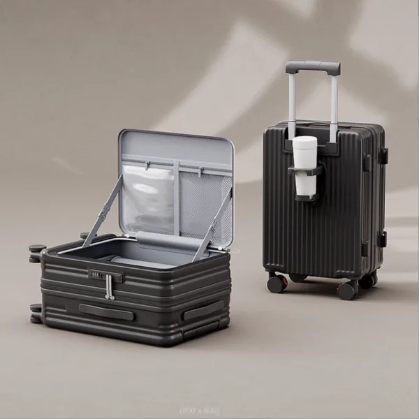 Long Trip Suitcase Set Business Carry On Front Laptop Opening Outdoor Trolley Luggage - Image 3