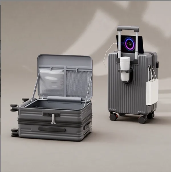 Long Trip Suitcase Set Business Carry On Front Laptop Opening Outdoor Trolley Luggage - Image 5