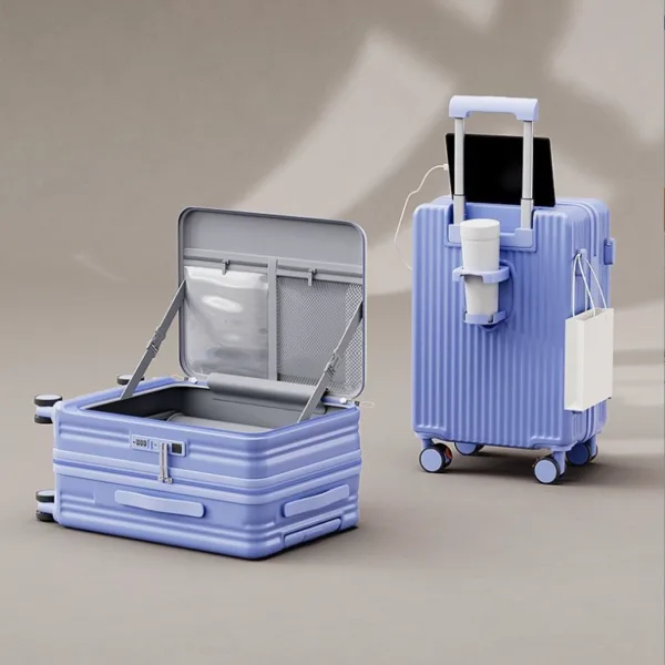 Long Trip Suitcase Set Business Carry On Front Laptop Opening Outdoor Trolley Luggage - Image 6